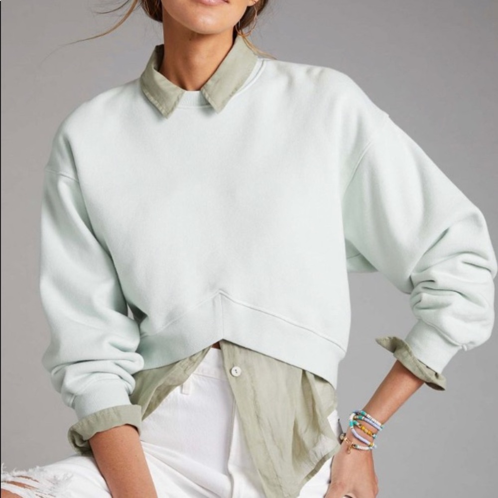 AGOLDE Angled Hem Sweatshirt (Mint)
